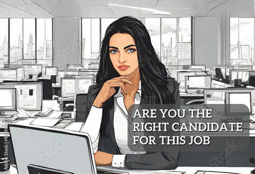 Are you the right candidate for this job Portrait of a Confident Indian Woman a smiling beautiful Indian woman girl wearing a professional dress at office work