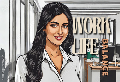 Portrait of a Confident Indian Woman WorkLife balance Smile of an Office Professional Captivating Confidence
