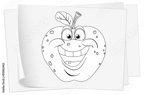 Vector illustration of a cheerful smiling apple