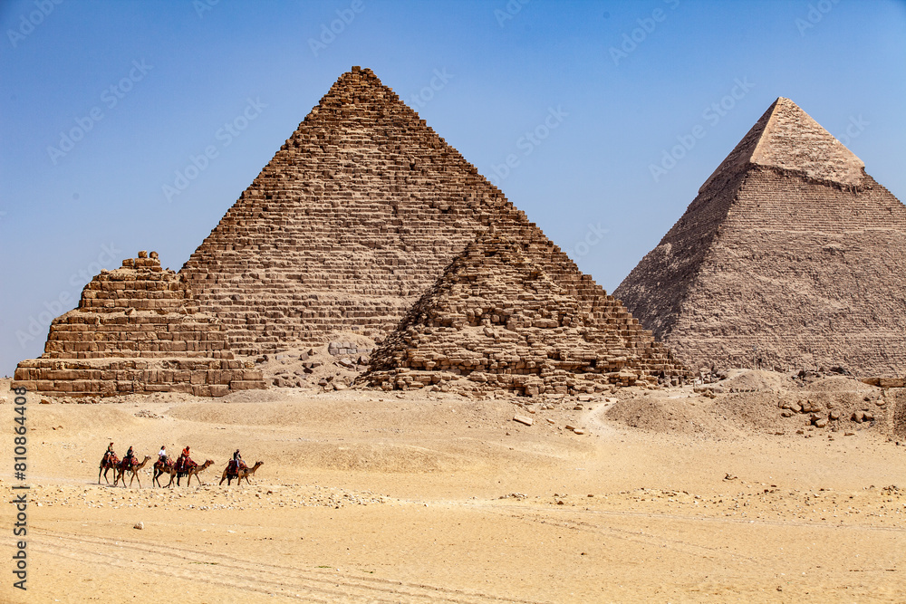 Camel Riders at the Great Pyramids in Giza