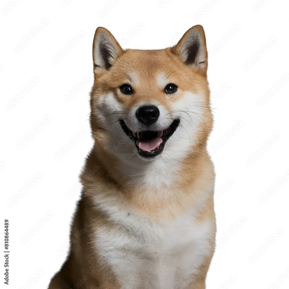 Cute shiba inu smiling illustration