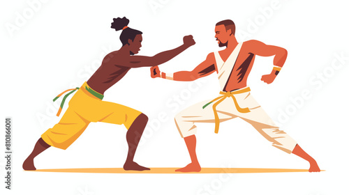 Capoeira dance fighting. African-Brazilian martial ar © Amber