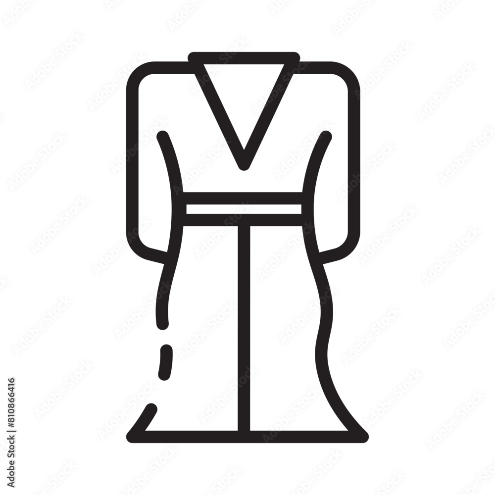 Cloth Costume Lady Line Icon Cloth Costume Lady Line Icon