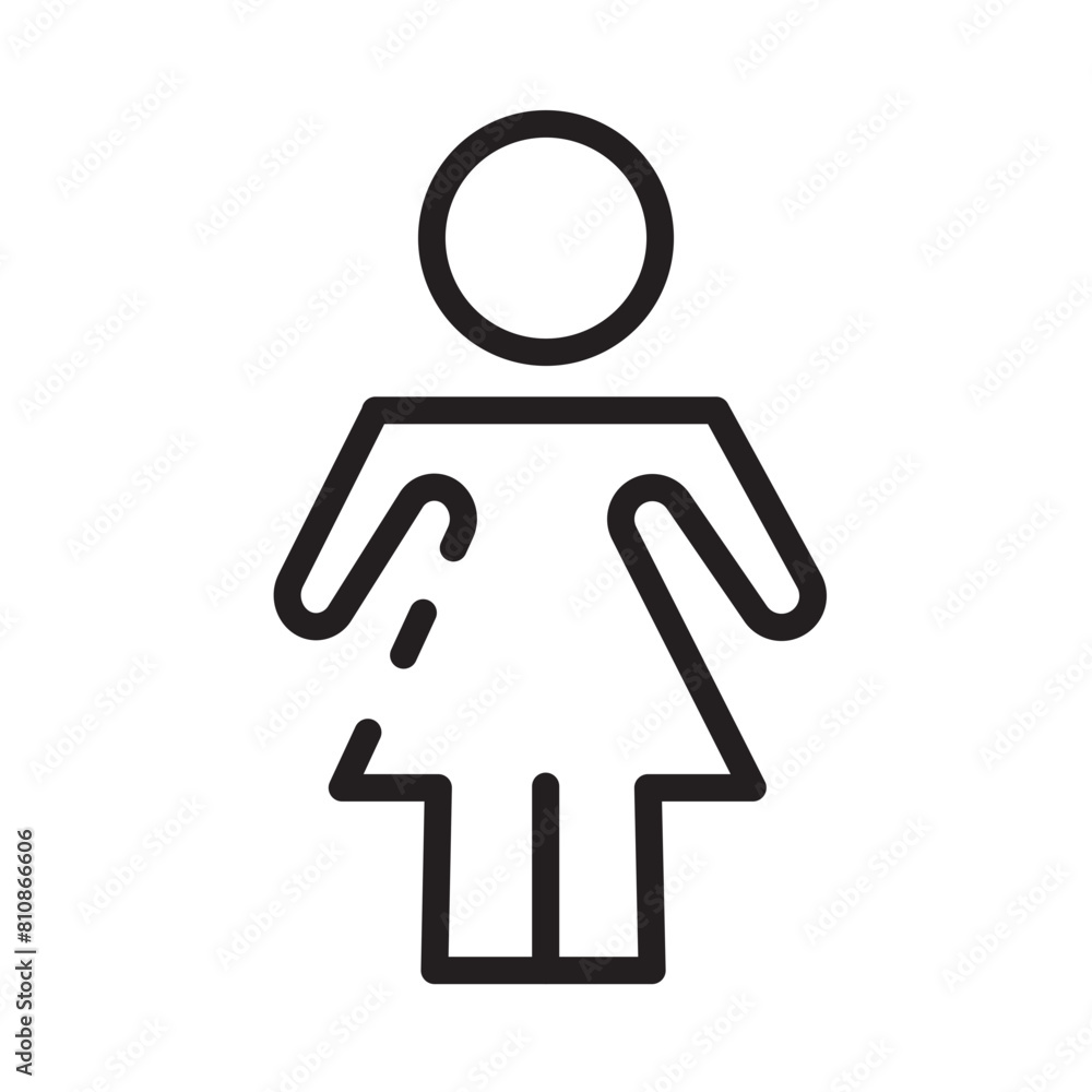 Girl Lady Woman Line Icon Girl Lady Woman Line Icon