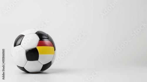 EM - Europameisterschaft 2024 Hintergrund Banner  - Fu  ball mit deutschland Flagge  Wehende deutsche Flagge Fahne  Deutschland Flagge  isoliert auf weissem Hintergrund