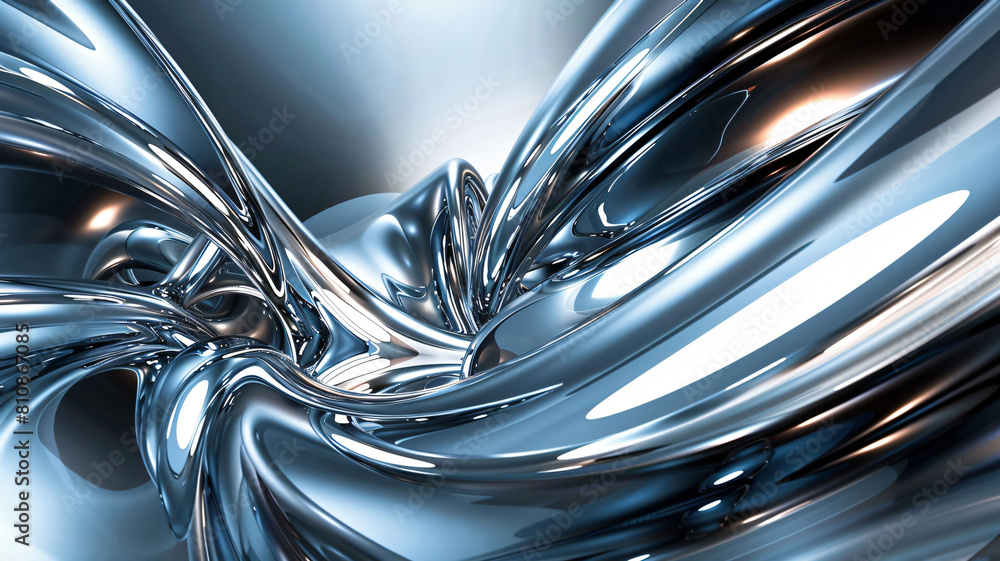 Futuristic chrome 3D shapes in abstract composition, perfect for modern design projects. Futuristic chrome 3D shapes in abstract composition, perfect for modern design projects.