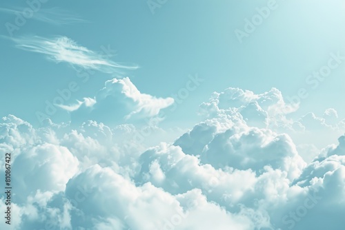 A plane flying through the clouds in the sky. Suitable for travel and aviation concepts