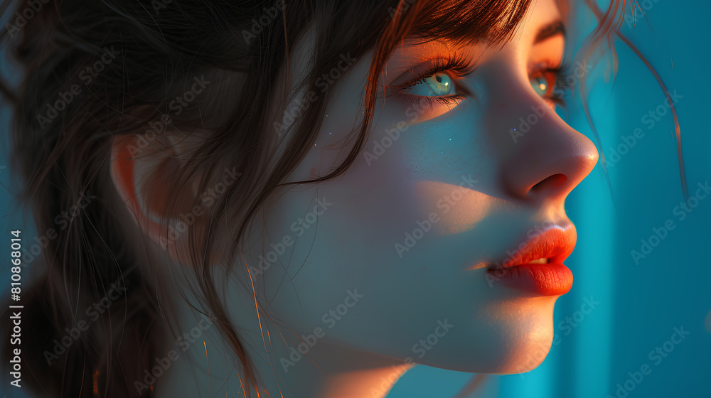 Close-up portrait of a beautiful woman with long black hair and captivating eyes Close-up portrait of a beautiful woman with long black hair and captivating eyes
