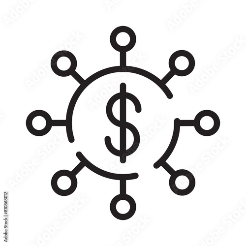 Crowd Funding Job Line Icon