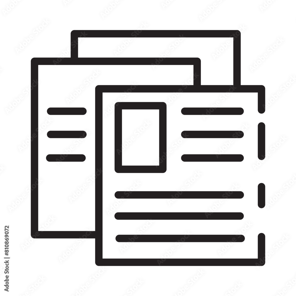 Paper File Job Line Icon Paper File Job Line Icon