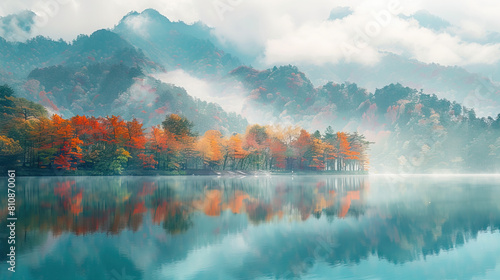 beautiful mountains lake view scenery landscape wallpaper abstract photo art , cards , banners Beauty of nature concept photo