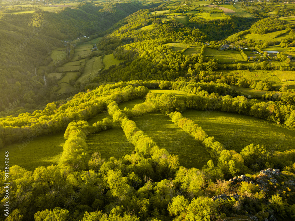 Countryside spring aerial landscape agriculture Countryside spring aerial landscape agriculture