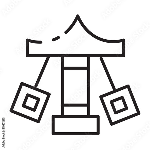 Swing Carnival Park Line Icon