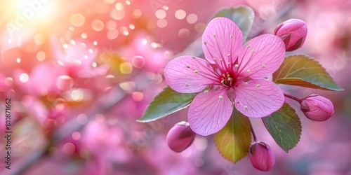 A pink flower with bokeh in the background.