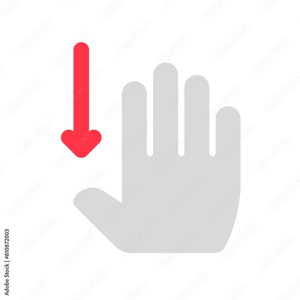 Editable four fingers swipe down vector icon. Part of a big icon set family. Perfect for web and app interfaces, presentations, infographics, etc Editable four fingers swipe down vector icon. Part of a big icon set family. Perfect for web and app interfaces, presentations, infographics, etc