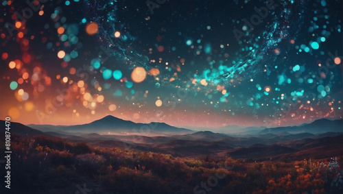 Cosmic Dreams  Artistic sci-fi landscape with tender  dreamy design.