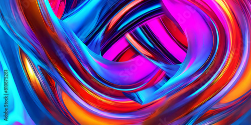 Abstract neon lights glowing colorful digital paint technology  painting abstract background design illustration.
