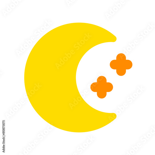 Editable crescent moon and stars vector icon. Part of a big icon set family. Perfect for web and app interfaces, presentations, infographics, etc