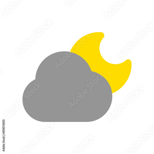 Editable night sky, moon and cloud vector icon. Part of a big icon set family. Perfect for web and app interfaces, presentations, infographics, etc