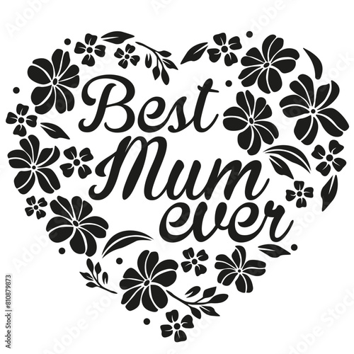 Floral stencil heart cutting path Mother's day