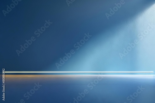 minimalist blue presentation background smooth floor and builtin lighting