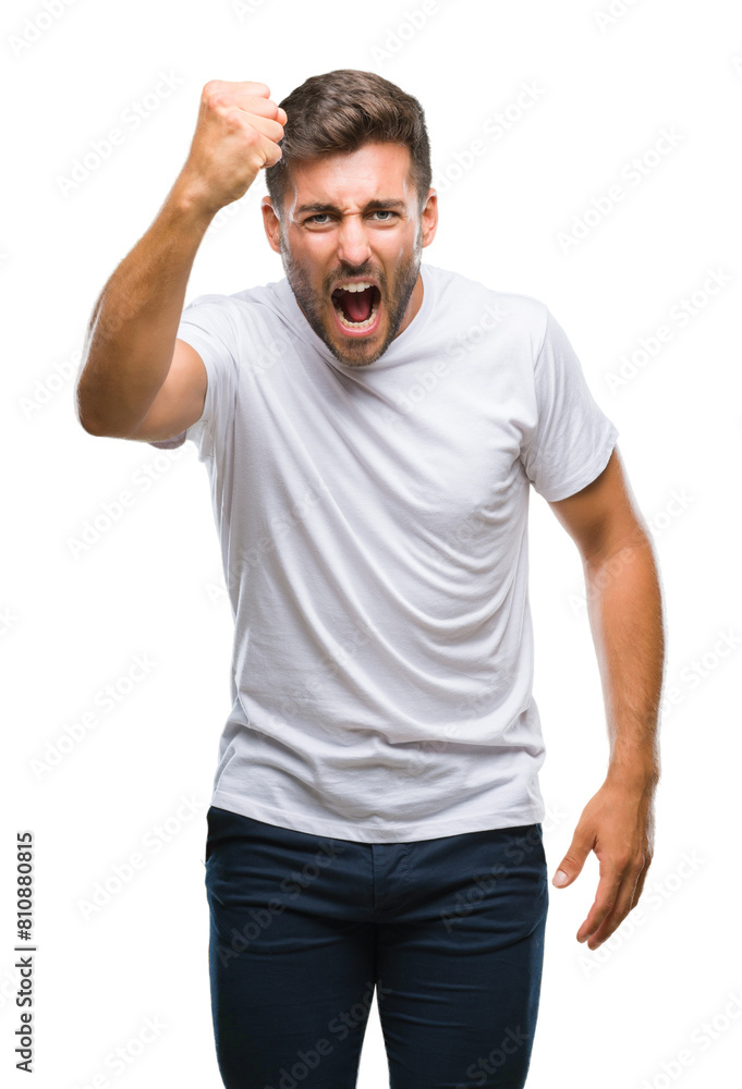 Young handsome man over isolated background angry and mad raising fist frustrated and furious while shouting with anger. Rage and aggressive concept. Young handsome man over isolated background angry and mad raising fist frustrated and furious while shouting with anger. Rage and aggressive concept.
