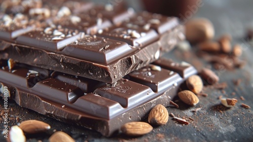 A silky smooth milk chocolate bar with almonds in © usman
