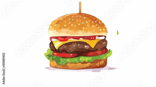 Delicious burger isolated on white background