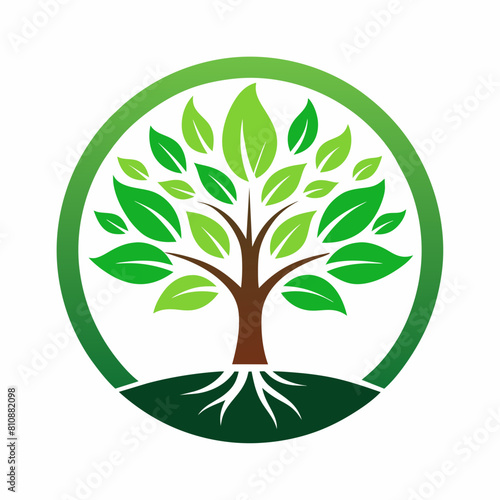Environmental Conservation Logo Icon, Minimalist tree icon Style, simple clean logo, Creative Logo Icon,  2d style, vector logo icon, vector illustration logo © CreativeGraphics