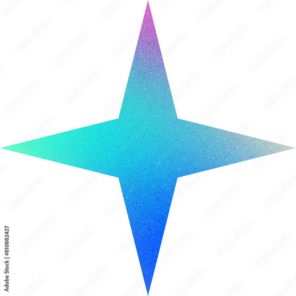Obraz premium Cool Shape Narrow Pointed Sleek Simple Star Gradient with Noise Effec