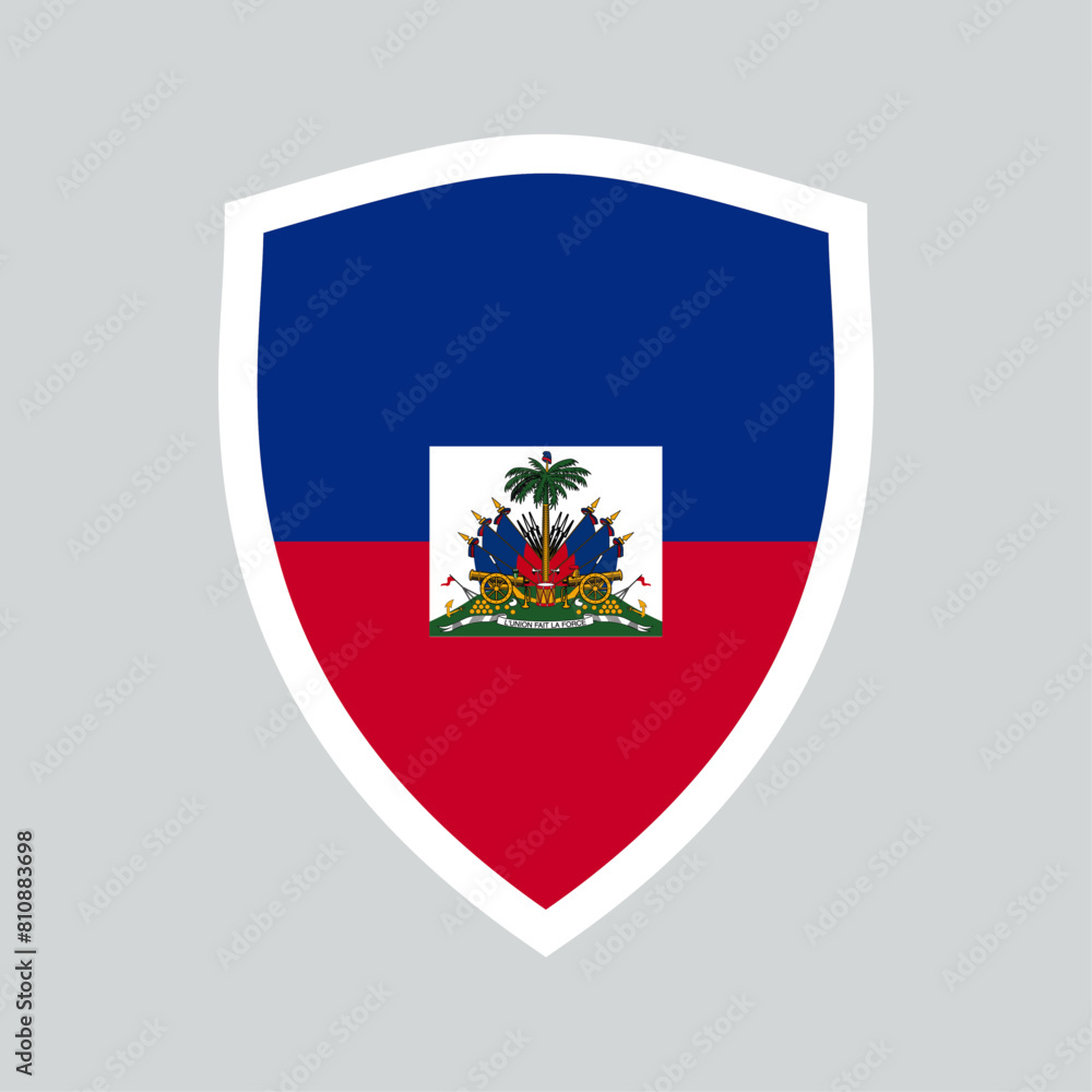 Haiti Flag in SHield Shape Frame Haiti Flag in SHield Shape Frame