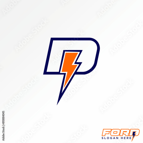 Free Download Logo design graphic concept creative vector premium stock letter initial D italic sans serif font with thunder electric. Related monogram beauty brand - GFXLoad