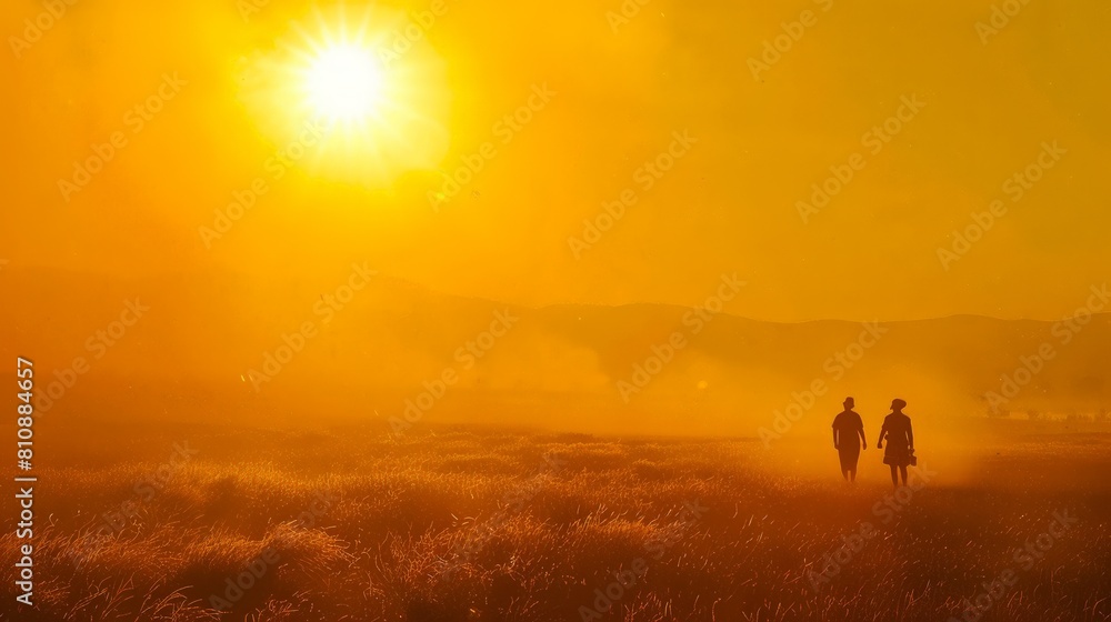 Golden Sunset Over Desert Dunes Golden Sunset Over Desert Dunes