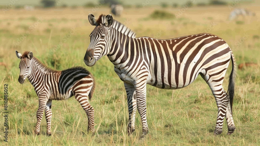 A Zebra Mom with her baby zebra. generative ai A Zebra Mom with her baby zebra. generative ai