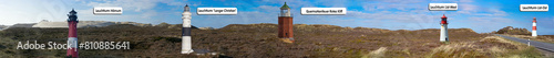 Panorama Sylt with all the lighthouses in the dunes photo