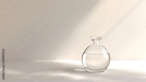 Sleek bottle poised on a clean white background, radiating purity and elegance.