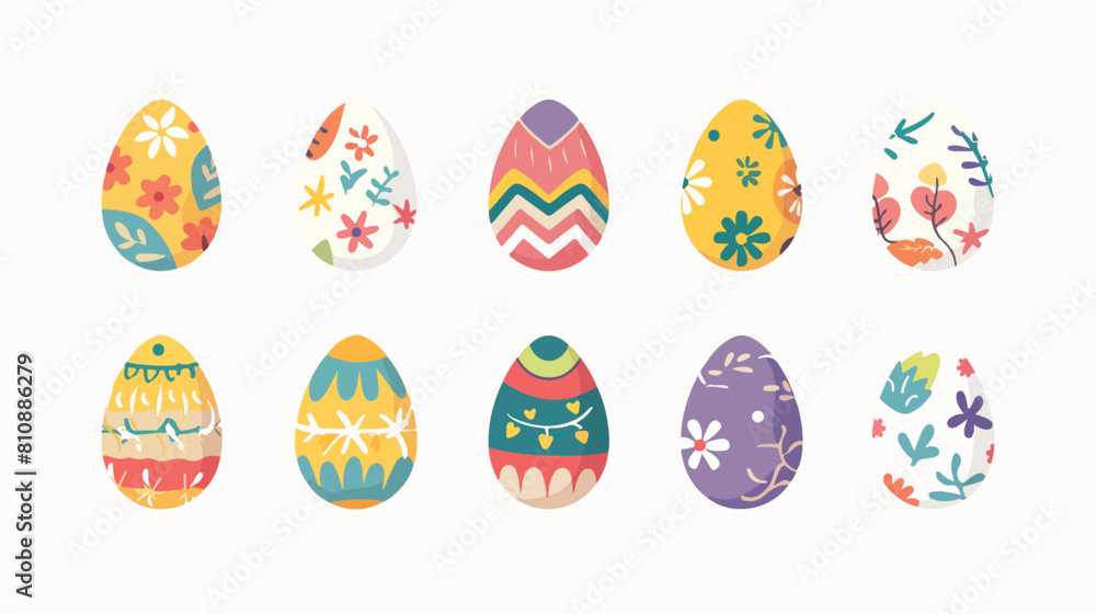 Easter eggs icons. Happy Easter spring holiday vector