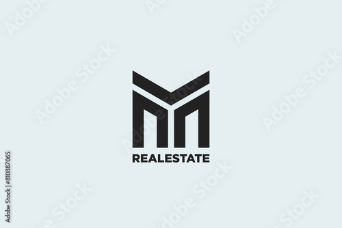 M latter real estate logo and vector icon icon	