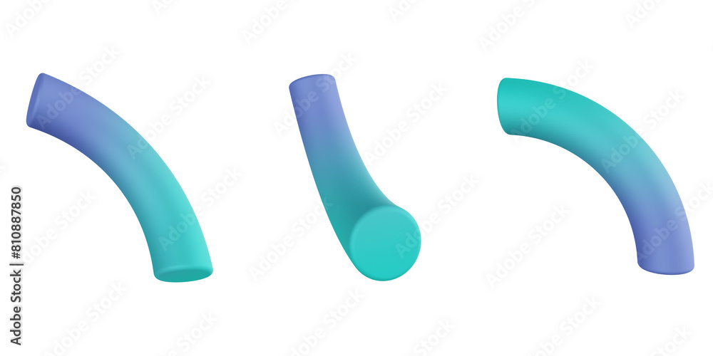 3d quarter torus, geometric shapes 3d set, transparent background 3d quarter torus, geometric shapes 3d set, transparent background