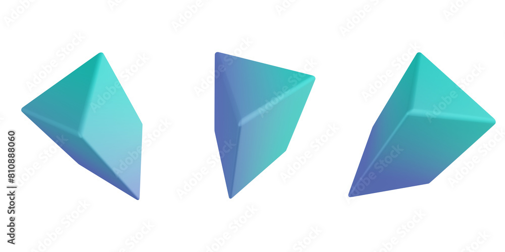 3d triangular prism, geometric shapes 3d set, transparent background 3d triangular prism, geometric shapes 3d set, transparent background