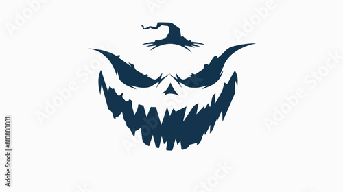 Evil Halloween face stencil. Creepy spooky ghost mons photo