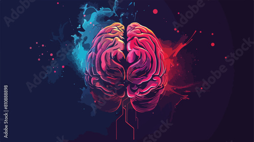 human brain design Vector illustration. Vector style photo