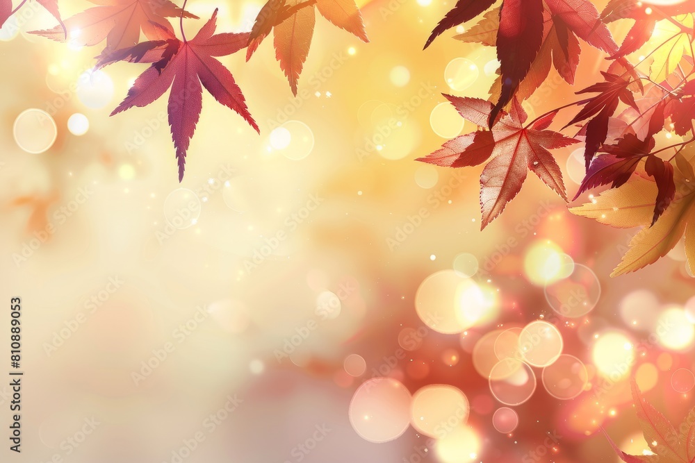 web banner design for autumn season with red and yellow leaves bokeh background web banner design for autumn season with red and yellow leaves bokeh background