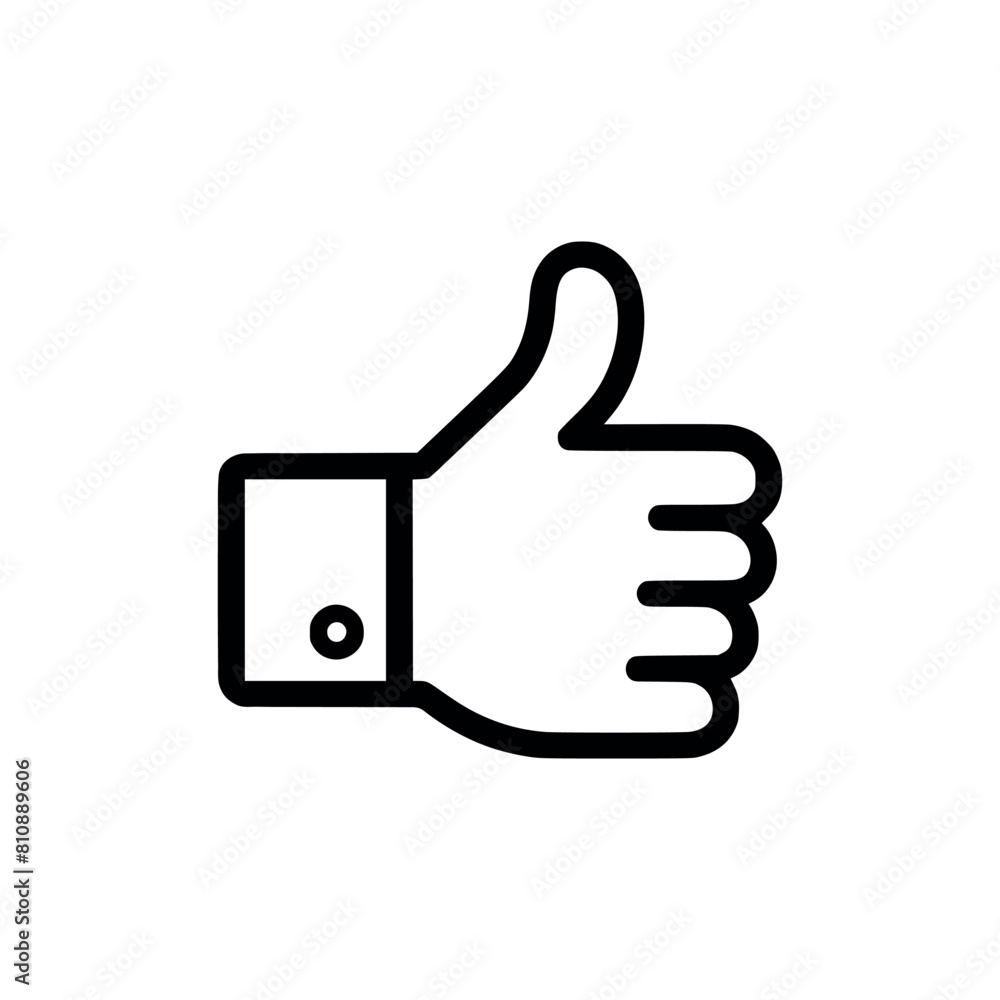 Thumbs up icon. Black Thumb up icon on white background. Vector ...