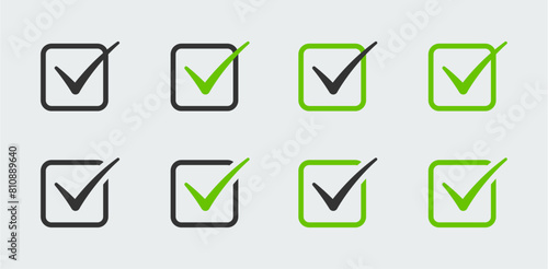Tick or check mark symbol collection. Checkmark icon set. Easy editable vector design.
