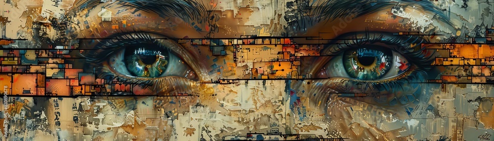 Fototapeta premium A visually striking image that intertwines the Cryptocurrency Markets with Ancient Egypt in a watercolor painting Use unexpected camera angles to add depth and mystery