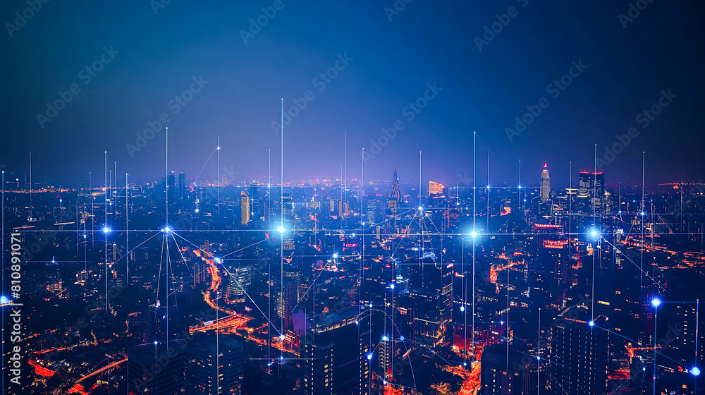 Smart city and communication network concept. 5G. IoT (Internet of Things). Telecommunication. Wide image for banner advertisement ets Smart city and communication network concept. 5G. IoT (Internet of Things). Telecommunication. Wide image for banner advertisement ets