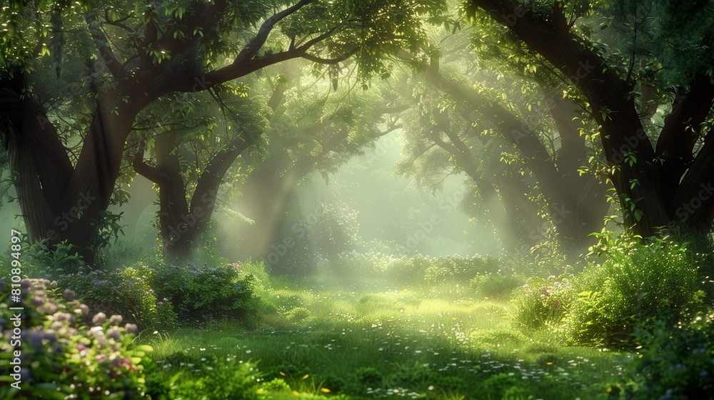 Obraz premium sun rays in the forest