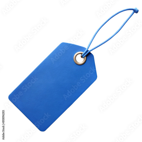 Blue tag and label on transparent background