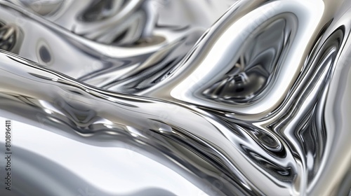 abstract background of a silver metallic surface with some smooth lines in it